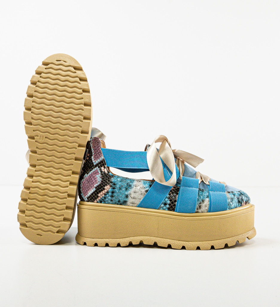 Pantofi casual cu platforma mare Albastri de Dama Chic Wow Shoes Pakler