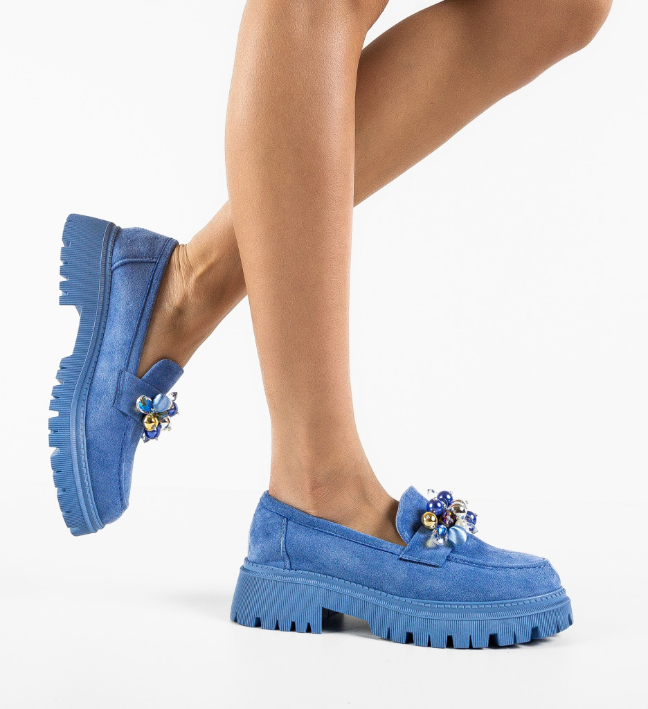 Pantofi casual Albastri de Dama Eleganti Mei Margely cu comanda online