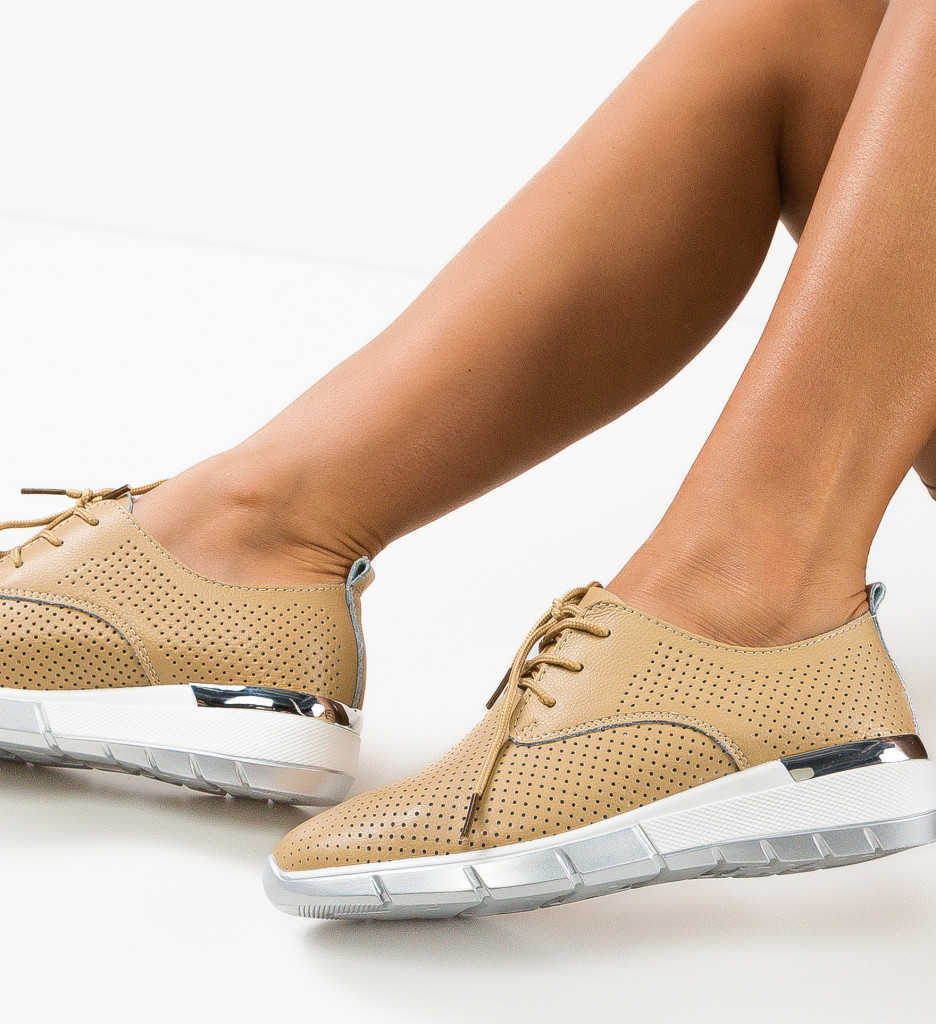 Pantofi casual Bej de Dama Stilati Botinelli Albert cu comanda online