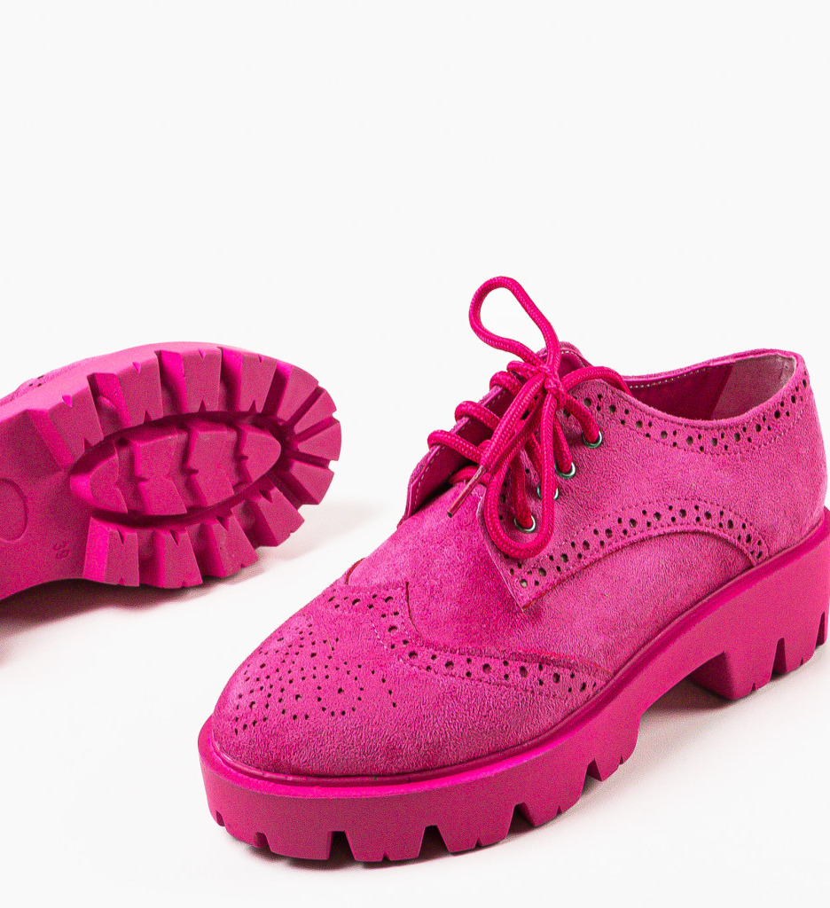 Pantofi casual Fucsia de Dama Trendy Wow Shoes Gomine cu imprimeu traditional cusut
