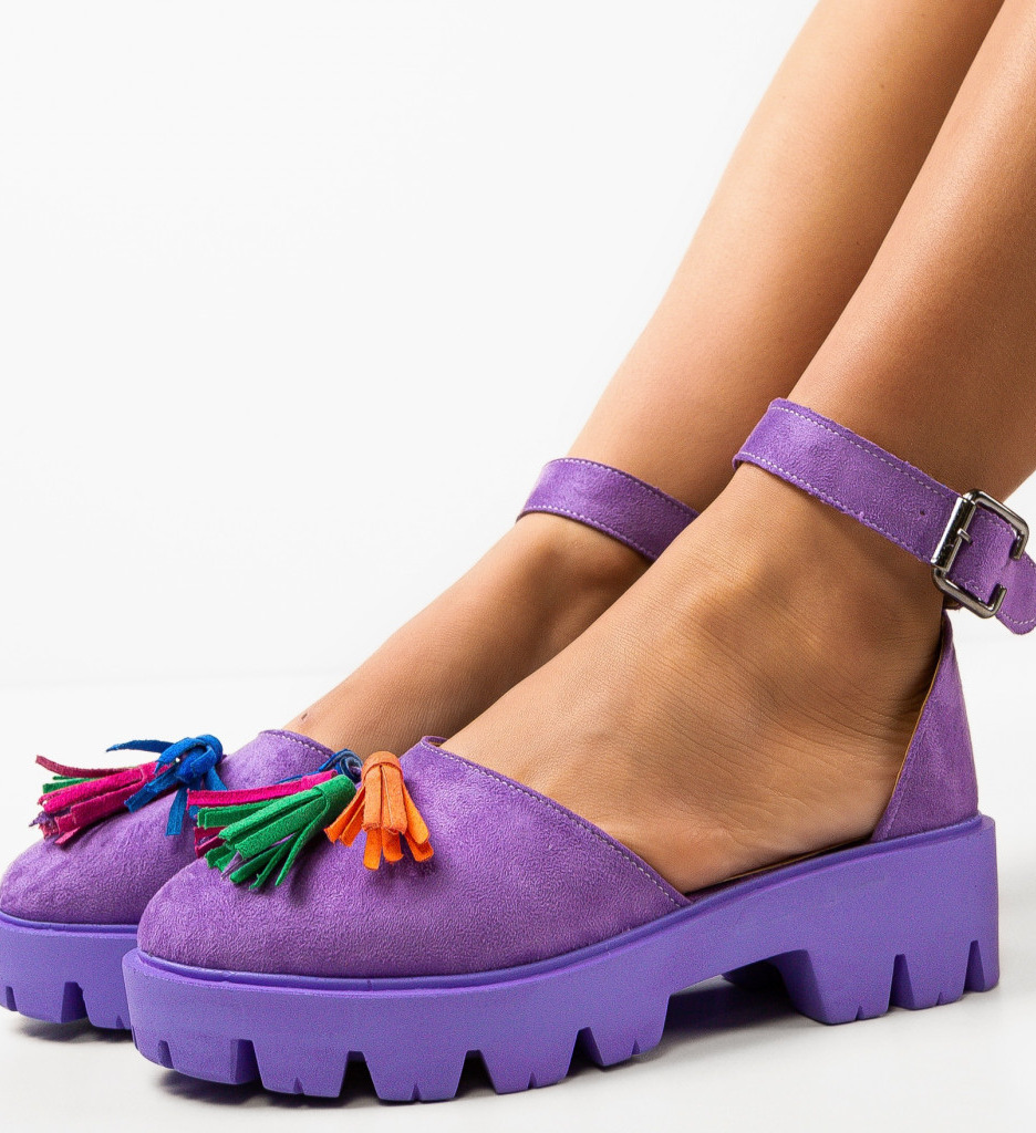 Pantofi casual Mov de Dama Stilati Wow Shoes Jaila cu comanda online