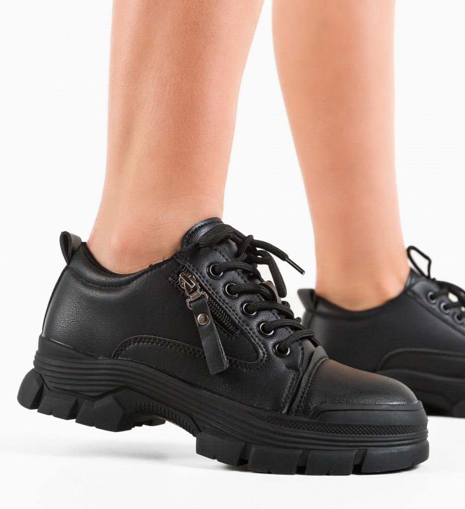 Pantofi casual Negri de Dama Chic Zoha Aguir cu comanda online