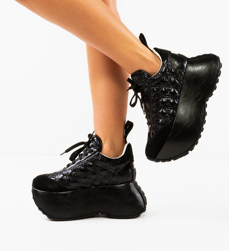 Pantofi casual Negri de Dama Versatili Wow Shoes Fokarta cu comanda online