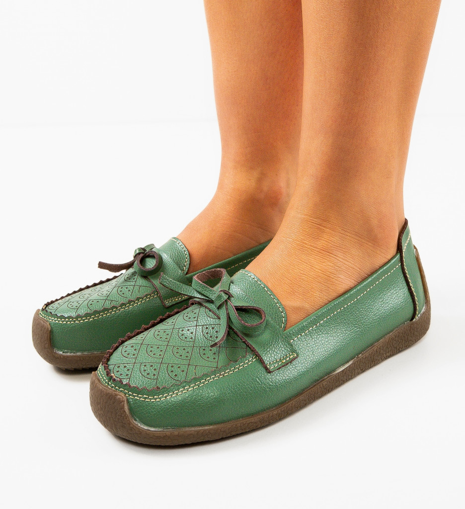 Pantofi de plimbare casual Verzi de Dama Stilati Botinelli Libres cu talpa joasa