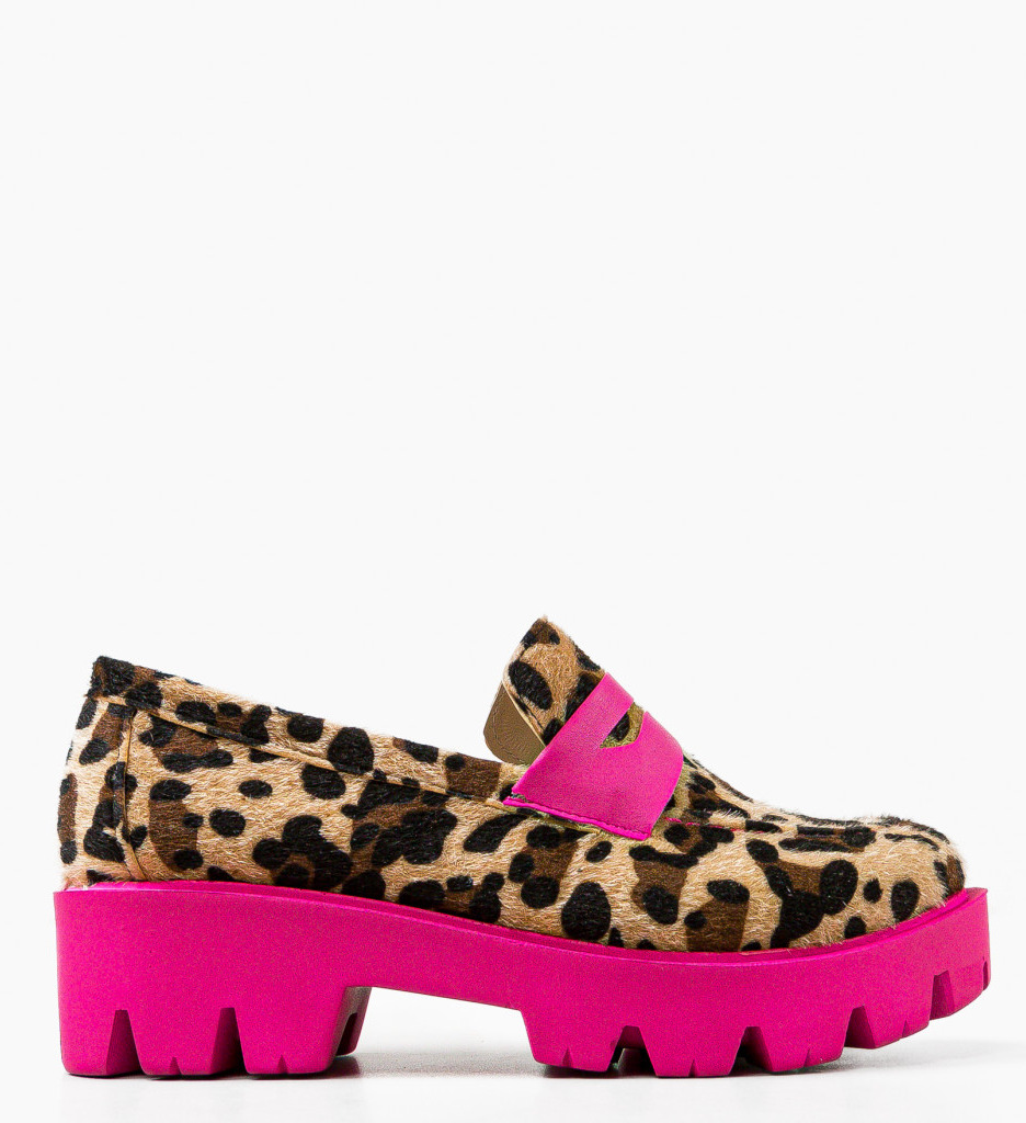 Pantofi imitatie blana leopard casual cu Imprimeu de Dama Moderni Wow Shoes Kardy