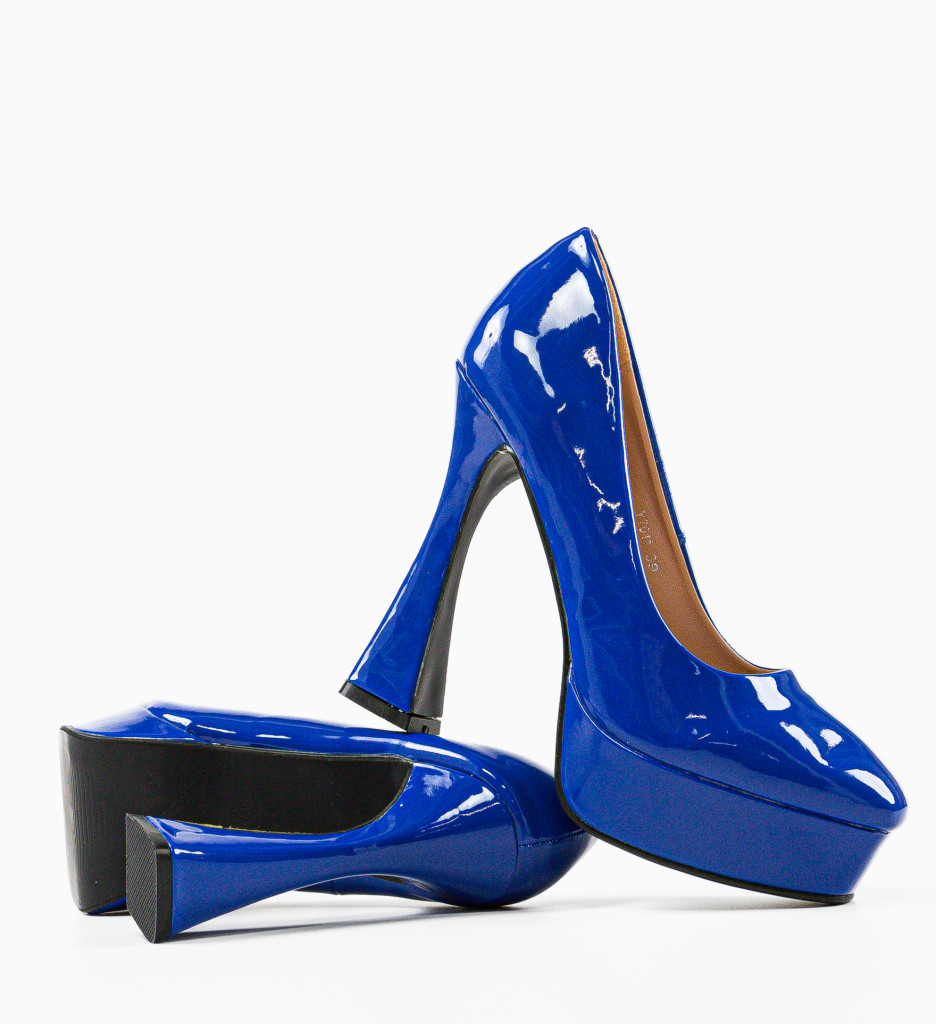Pantofi cu toc Albastri de Seara Ali Tiyam cu comanda online