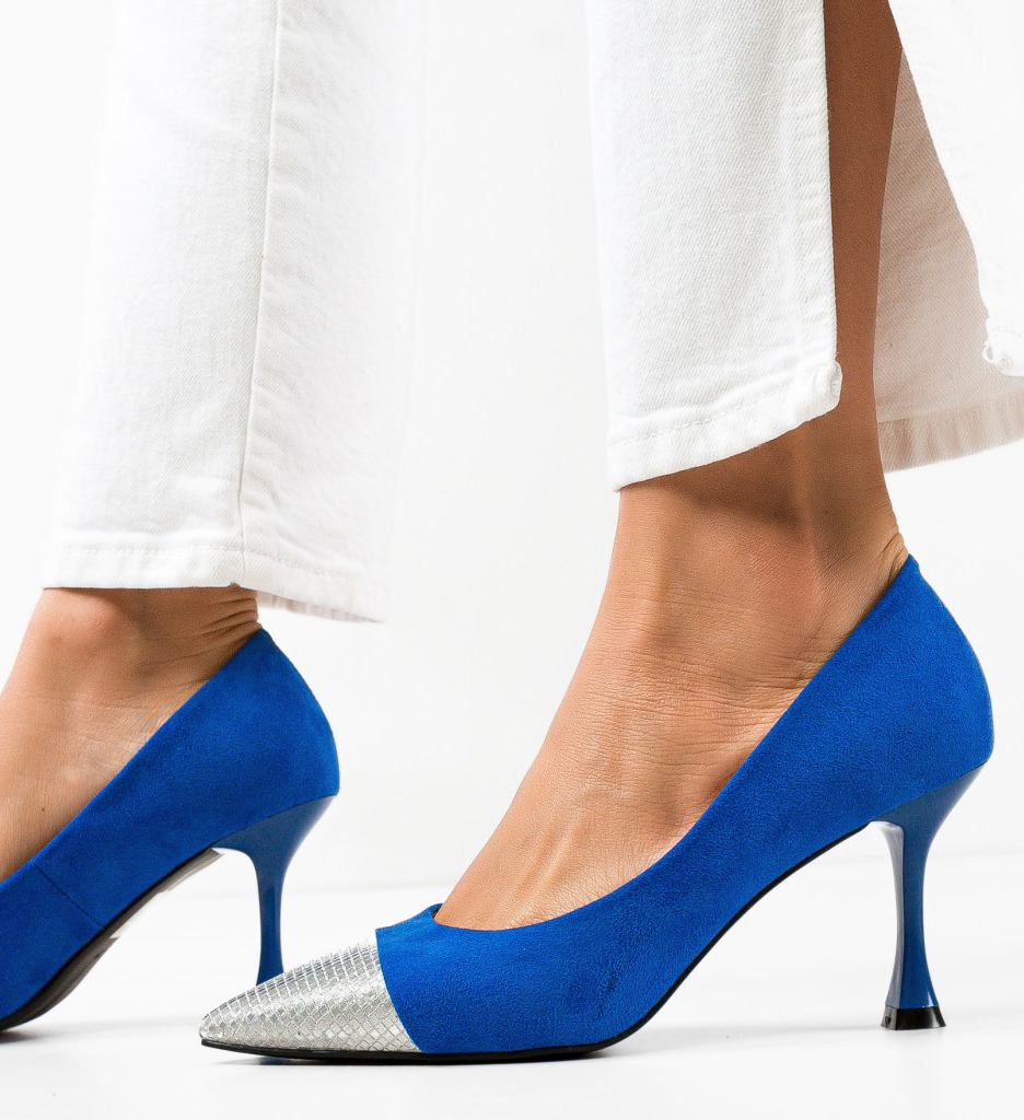 Pantofi cu toc Albastri de Seara Angel Blue Sayen cu comanda online