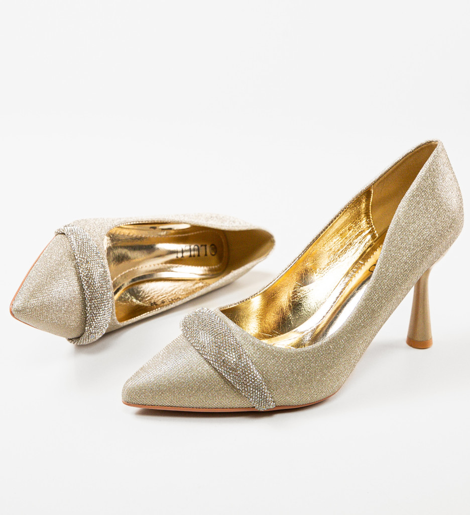 Pantofi cu toc Aurii Stilati SFINX(LULU) Kadar cu comanda online