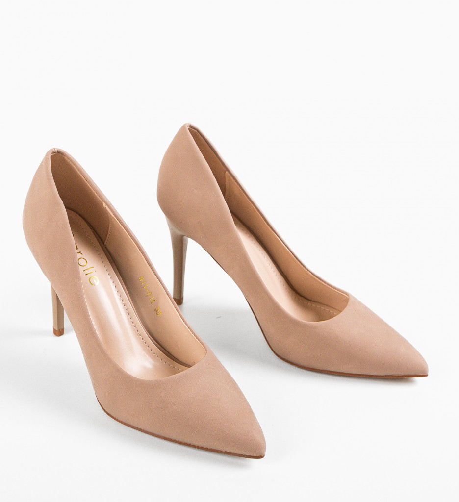 Pantofi cu toc Bej Eleganti Carolie Kezia cu comanda online