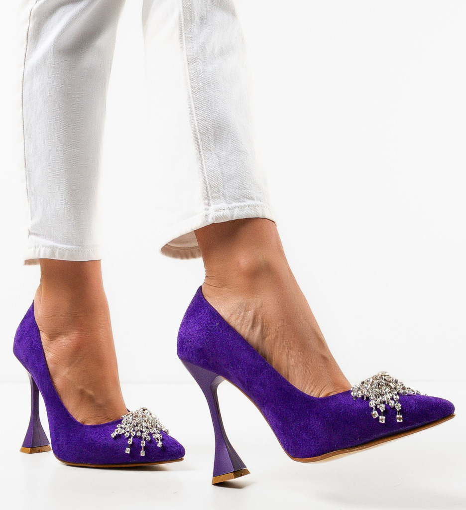 Pantofi cu toc Mov de Primavara Wow Shoes Yerer cu comanda online