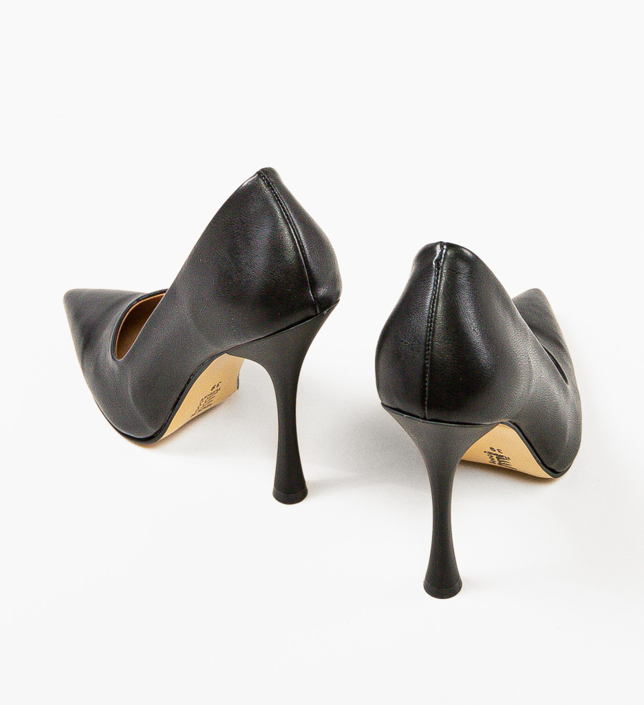Pantofi cu toc Negri Eleganti Wow Shoes Limoncelo cu comanda online
