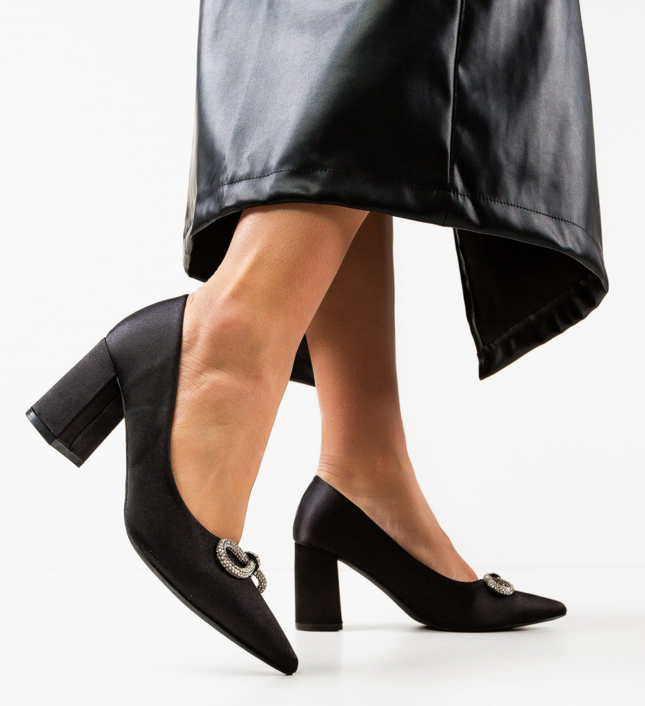Pantofi cu toc Negri de Nunta Ali Perez cu comanda online