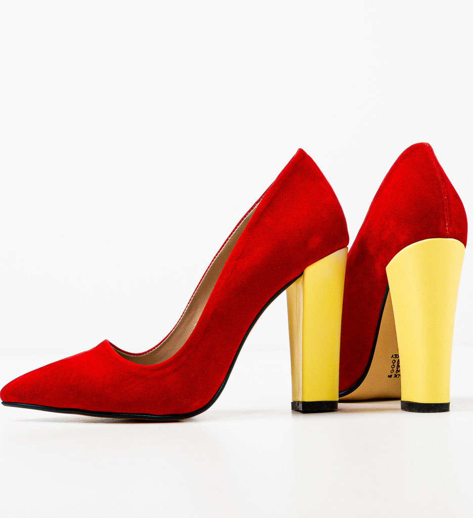 Pantofi cu toc Rosii Eleganti Exist Shoes Sorca cu comanda online