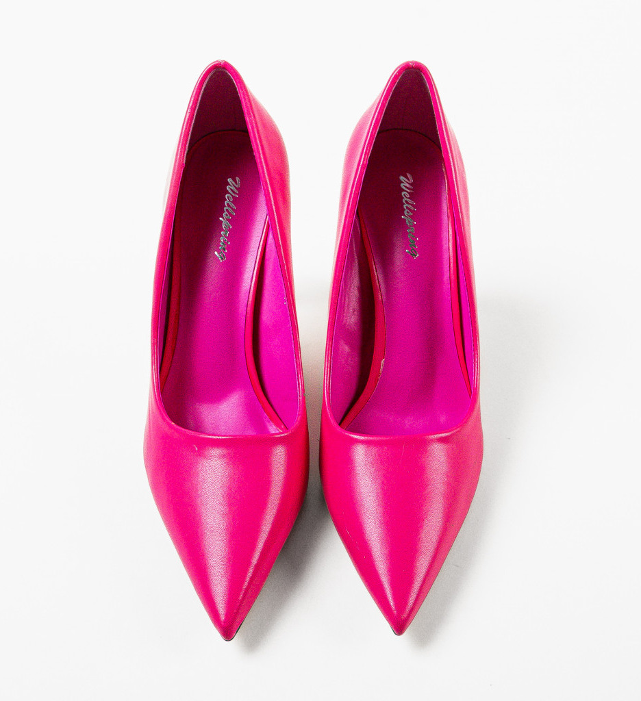 Pantofi eleganti de ocazie cu toc de 10cm Roz Eleganti Ali Dominguez cu varful ascutit