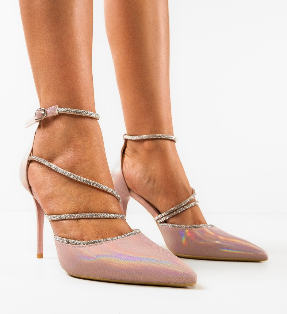 Pantofi cu toc Roz de Seara Hebe Xolani cu comanda online
