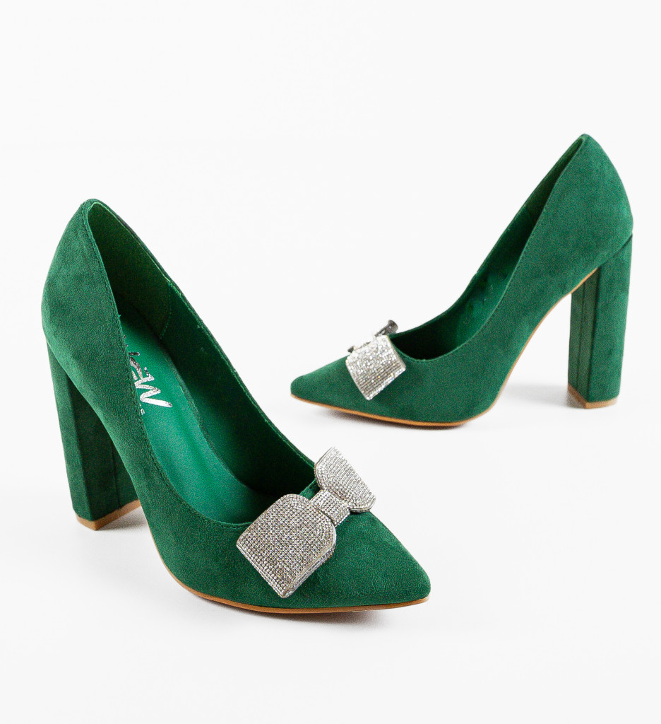 Pantofi cu toc Verzi de Primavara Wow Shoes Lucky cu comanda online