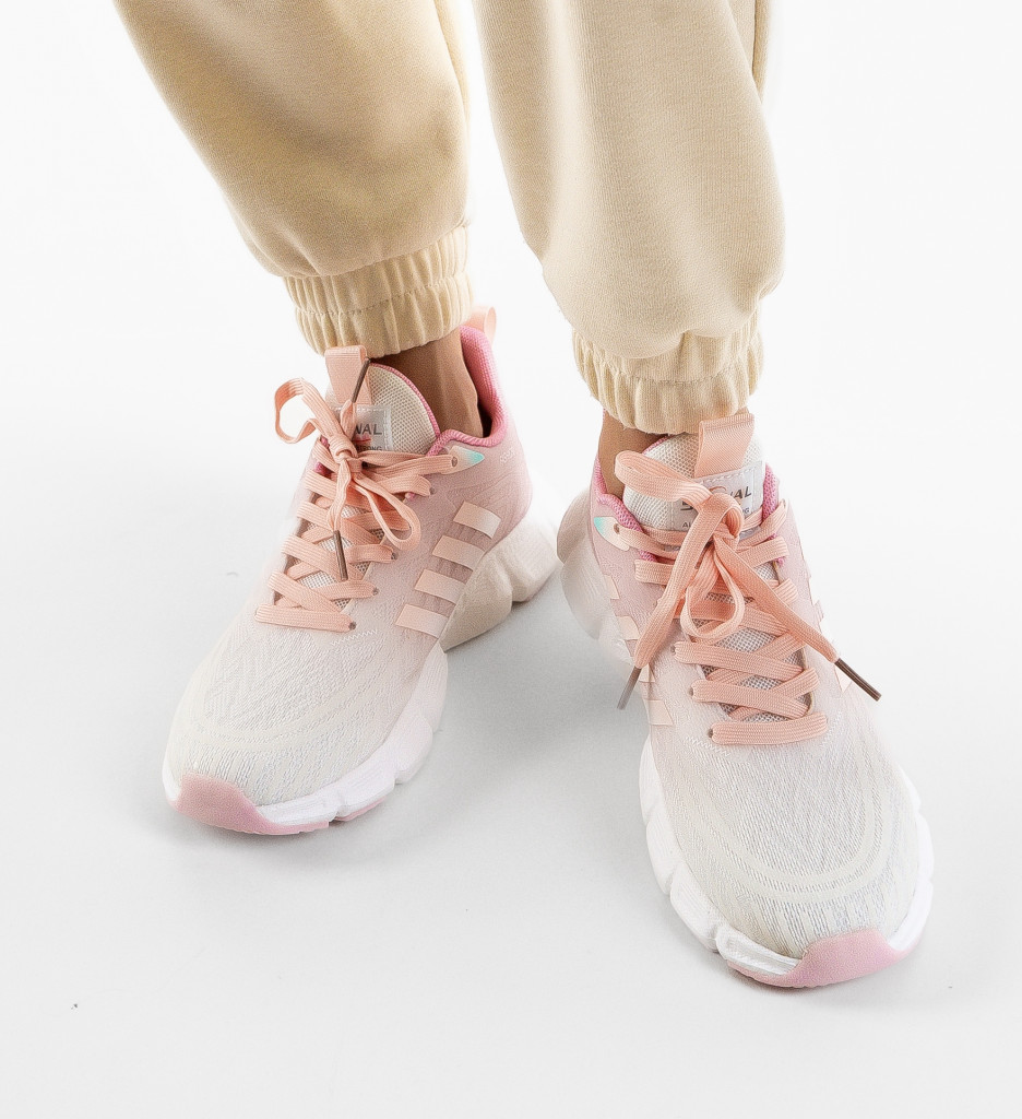 Pantofi sport de vara din material textil de fete Roz Eleganti Zoha Loren cu talpa din spuma