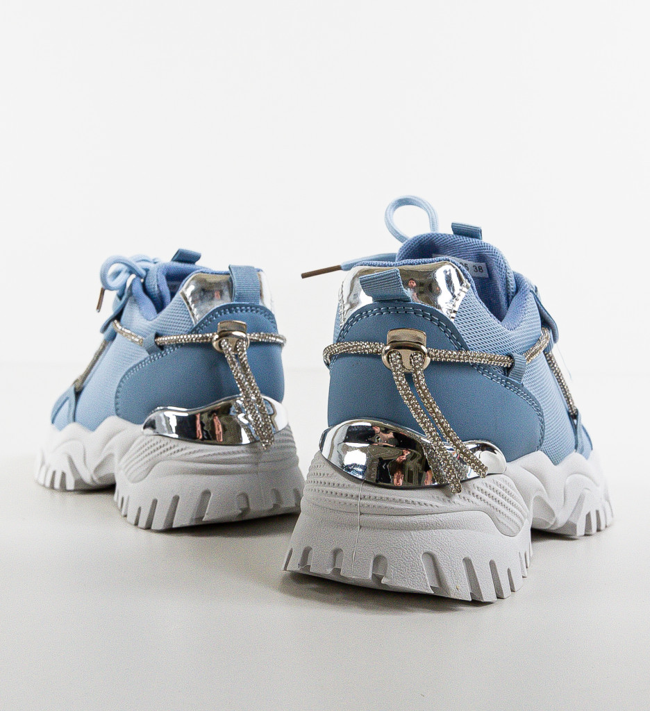 Sneakers de oras chic cu talpa de 5cm dama Albastri Eleganti Mei Vlaskmez