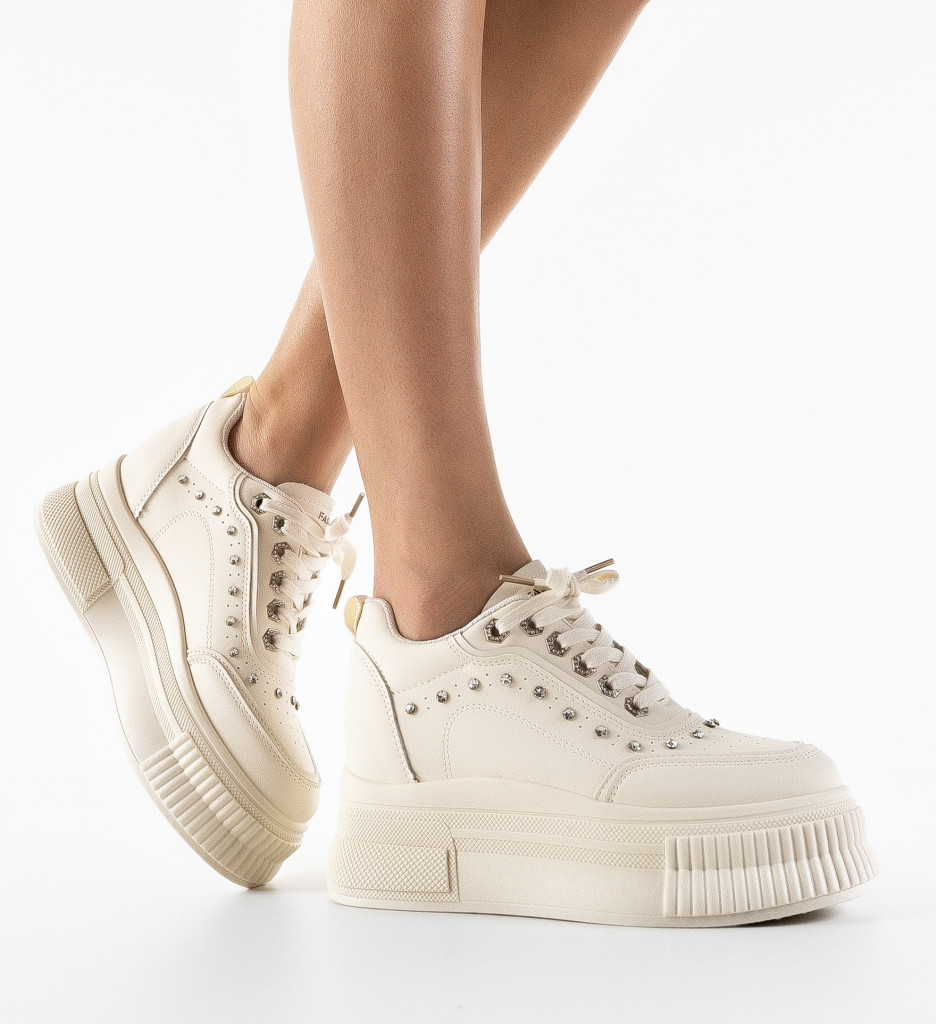 Sneakers dama Bej Eleganti Tony Vegry cu comanda online